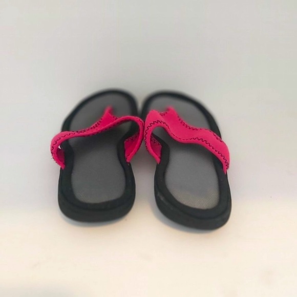 AVON | Women's Sporty Memory Foam Flip Flops Black Pink Grey Size Medium Sz 7-8 - Picture 4 of 7